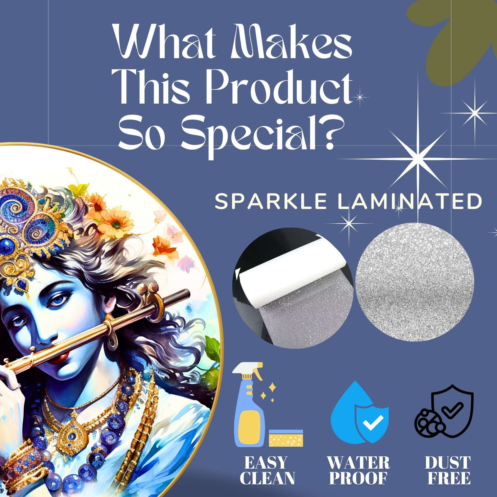 Wall Painting for Wall Decoration with Frame Sparkle Glossy Round Golden Framed Large Painting Office, Living Room, Bedroom, Home Decoration - Image 3