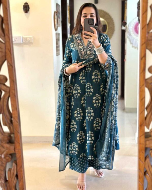 Bloom Boldly ? XXL Cotton Dress with Beautiful Embroidery & Print(M) - Image 3