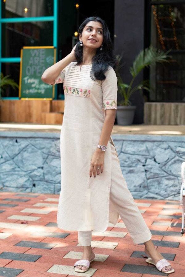 Women?s Cotton Kurta Suit Set with Palazzo Pants & Dupatta(XL) - Image 4